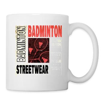 Badminton Federball Sport Spieler Vintage Retro - Tasse - Weiß - Rechts
