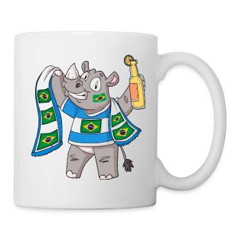Rhino Fan Brésil - Mug blanc - blanc - Droite