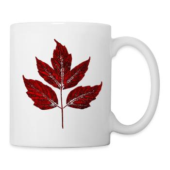 Blatt - Ahorn-Esche - Rot - Tasse - Weiß - Rechts