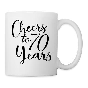 Cheers To 70 Years 70th Birthday Anniversary - Mug - white - Right