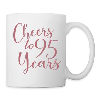 Cheers To 95 Years 95th Birthday Anniversary - Mug - white - Right