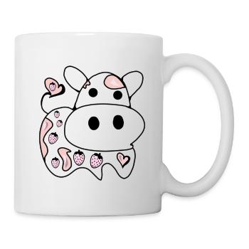 Linienzeichnung - Kuh - Tasse - Weiß - Rechts