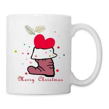 Bottes du Père Noël, coeur - Mug blanc - blanc - Droite