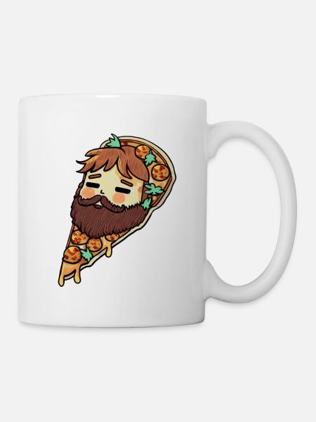 Tête dans la pizza - Mug blanc - blanc