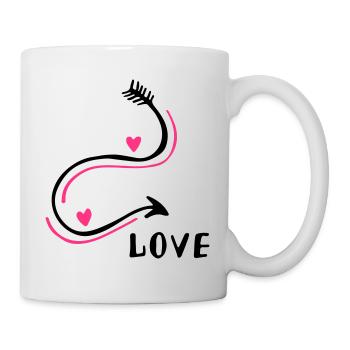 Amour Cœur Amour Cœurs Papillons dans l’estomac - Mug blanc - blanc - Droite