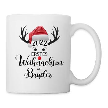 Rudolf Erstes Weihnachten als Bruder - Tasse - Weiß - Rechts
