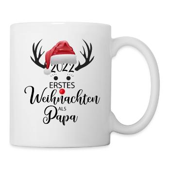 Rudolf Erstes Weihnachten als Papa - Tasse - Weiß - Rechts