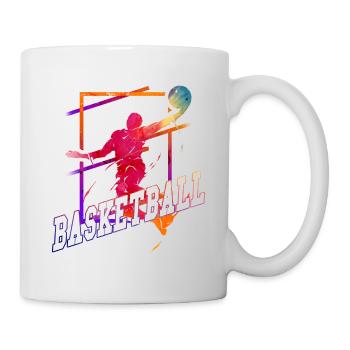 Basketteur Joueur de Basket-Ball Vintage Coloré - Mug blanc - blanc - Droite