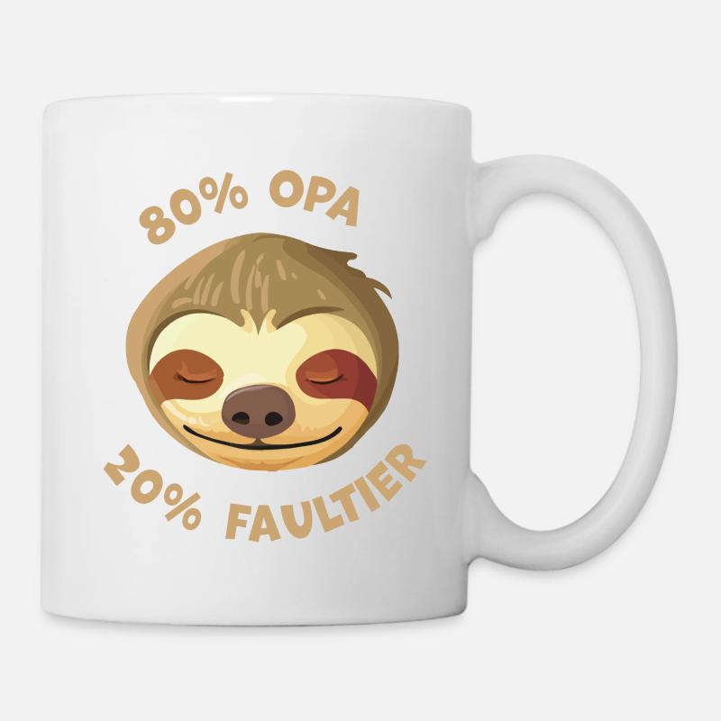 Opa Faultier Geschenkidee - Tasse - Weiß