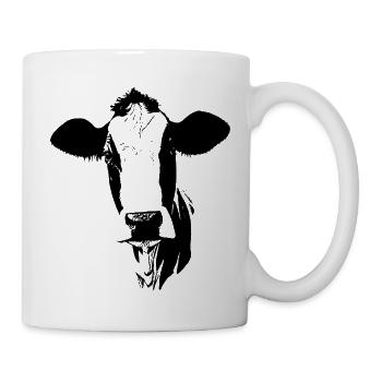 Kuh süß Tier Bauernhof Tiere lustig Kühe 3 - Tasse - Weiß - Rechts