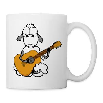 Sheep playing guitar - Mug - white - Right