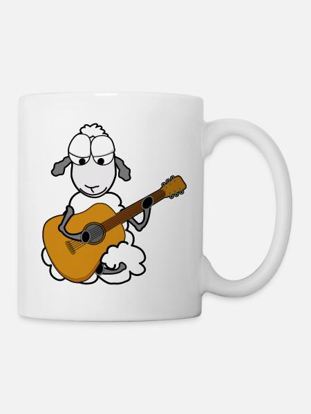 Moutons jouant de la guitare - Mug blanc - blanc