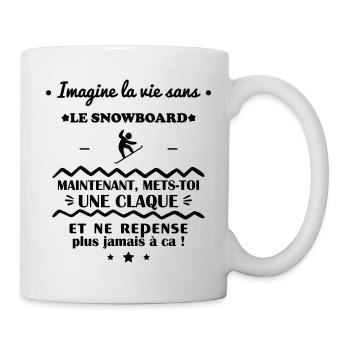 Imagine la vie sans le snowboard, snowboarder - Mug blanc - blanc - Droite