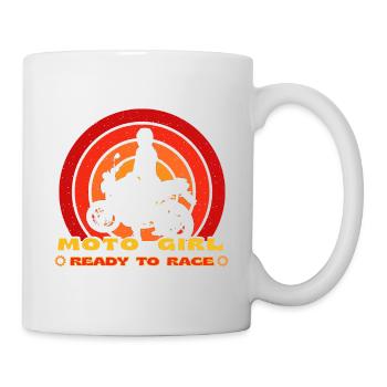 moto girl, moto woman, girl on moto - Mug blanc - blanc - Droite