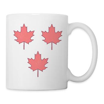Érable / Motif Feuilles - ROSE - Mug blanc - blanc - Droite