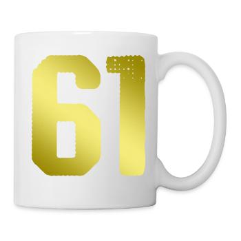 61 Maillot numéro - Mug blanc - blanc - Droite