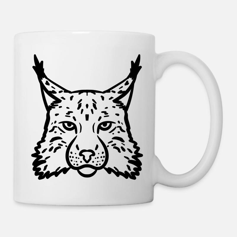 Luchs schwarz - Tasse - Weiß
