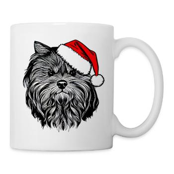 Weihnachten Hund süß lustig Hunde Tier Welpe 12 - Tasse - Weiß - Rechts