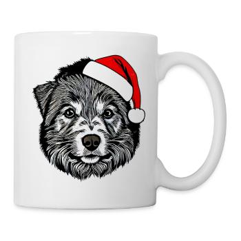 Weihnachten Hund süß lustig Hunde Tier Welpe 14 - Tasse - Weiß - Rechts