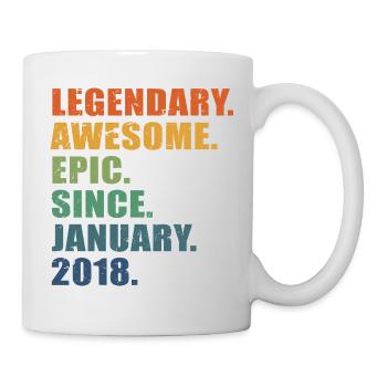 5th Birthday, January 2018, 5 Year Anniversary - Mug - white - Right