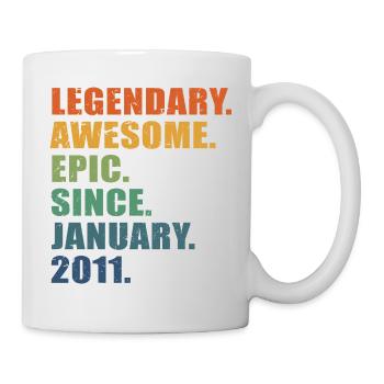 12e anniversaire, janvier 2011, 12e anniversaire - Mug blanc - blanc - Droite
