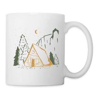 Zelten - Tasse - Weiß - Rechts
