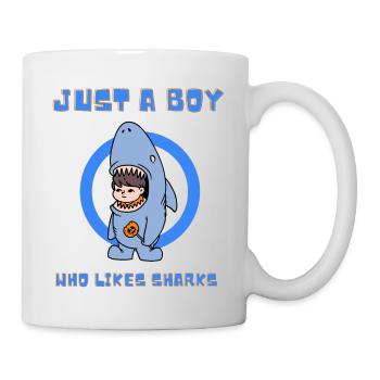 Un garçon qui aime les requins. Pour un fan de requins. - Mug blanc - blanc - Droite