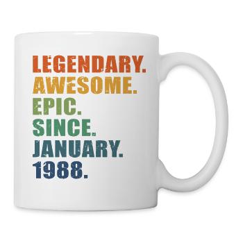 35e anniversaire, janvier 1988, 35e anniversaire - Mug blanc - blanc - Droite