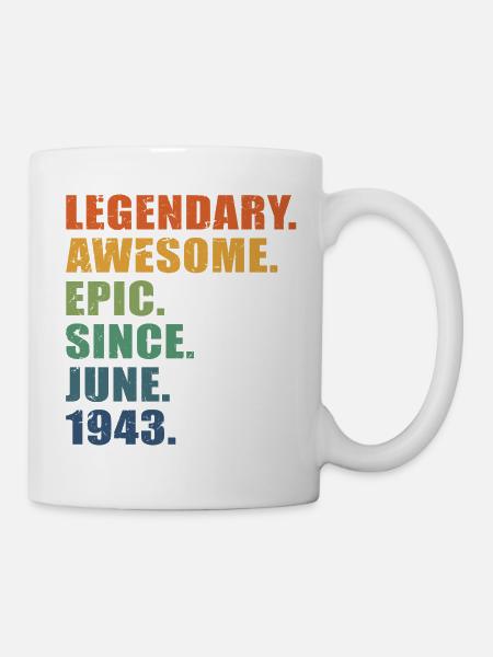 80e anniversaire, juin 1943, 80e anniversaire - Mug blanc - blanc