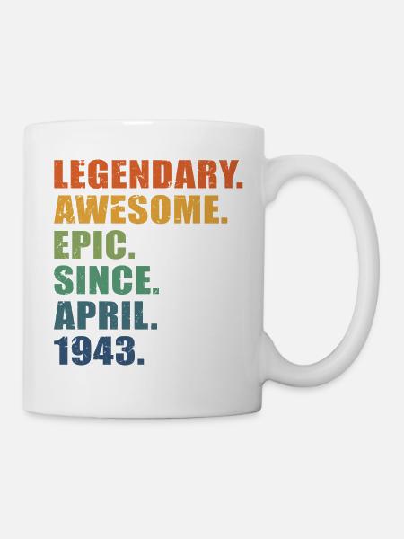 80th Birthday, April 1943, 80 Year Anniversary - Mug - white