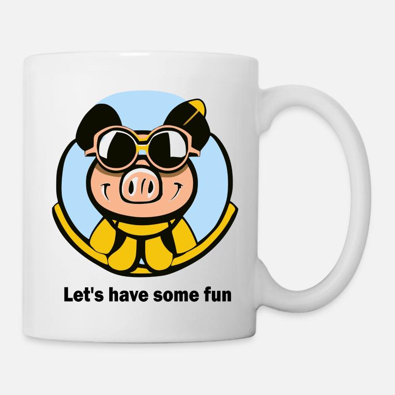 S’amuser avec le cochon - Mug blanc - blanc
