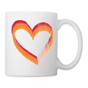 Herz der Farbe - Tasse - Weiß - Rechts