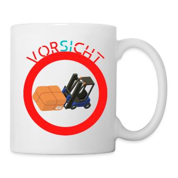 Vorsicht Gabelstapler - Tasse - Weiß - Rechts