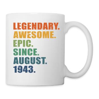 80e anniversaire, août 1943, 80e anniversaire - Mug blanc - blanc - Droite