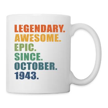 80e anniversaire, octobre 1943, 80e anniversaire - Mug blanc - blanc - Droite