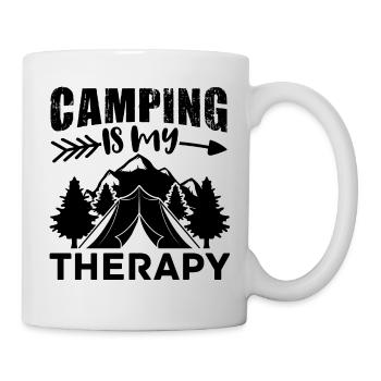 Camping Wohnmobil Van Vintage im Wohnwagen Caravan - Tasse - Weiß - Rechts