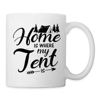 Camping Wohnmobil Van Vintage im Wohnwagen Caravan - Tasse - Weiß - Rechts