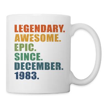 40th Birthday, December 1983, 40 Year Anniversary - Mug - white - Right