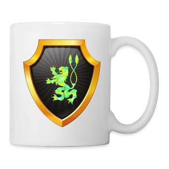 Schild Logo eSports Emblem Schwert Wappen Symbol Löwe - Tasse - Weiß - Rechts