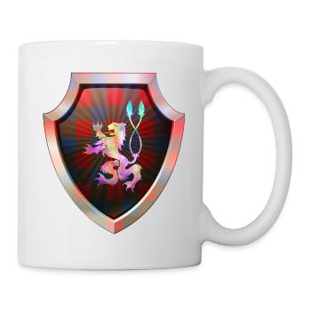 Schild Logo eSports Emblem Schwert Wappen Symbol Löwe - Tasse - Weiß - Rechts
