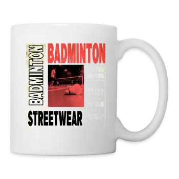 Badminton Federball Sport Spieler Vintage Retro - Tasse - Weiß - Rechts