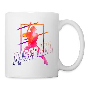 Joueur de baseball Joueur de baseball Vintage Coloré - Mug blanc - blanc - Droite