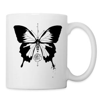 Butterfly with rose - Mug - white - Right