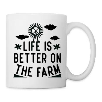 La vie est meilleure à la ferme - Mug blanc - blanc - Droite