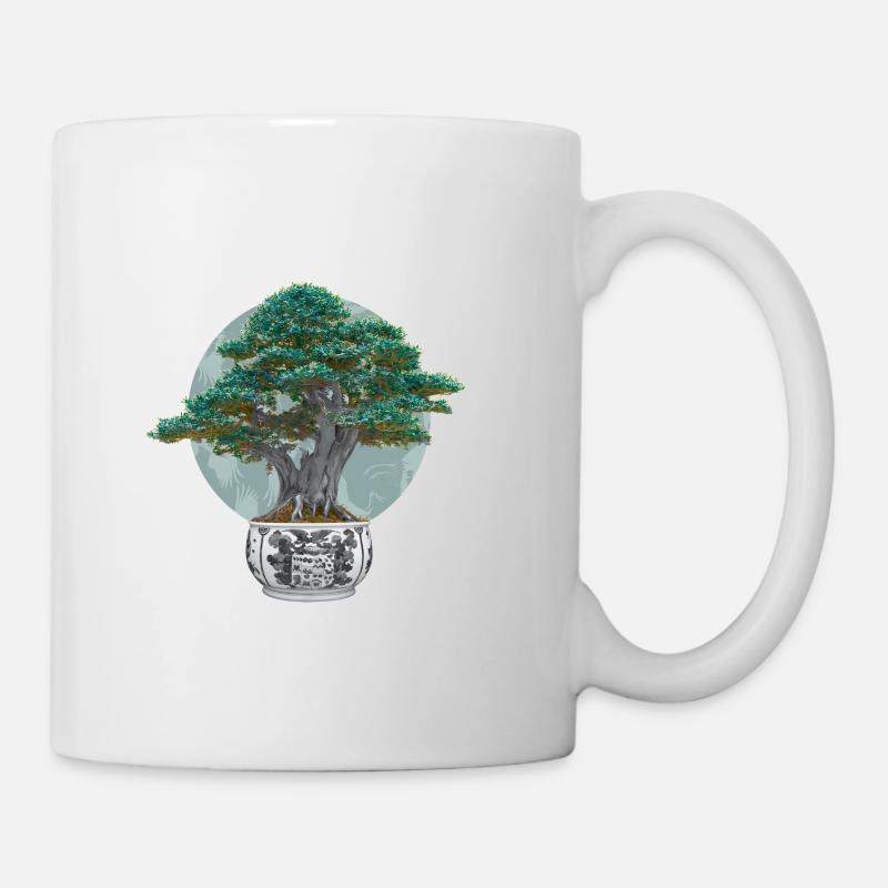 Bonsaï Arbre Méditation Cadeau - Mug blanc - blanc