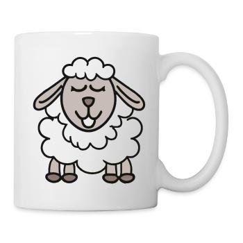 Lustiges Schaf Cartoon Geschenkidee - Tasse - Weiß - Rechts