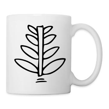 Plant drawing nature sketch black - Mug - white - Right