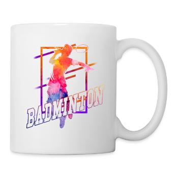Badminton Federball Sport Spieler Vintage Retro - Tasse - Weiß - Rechts