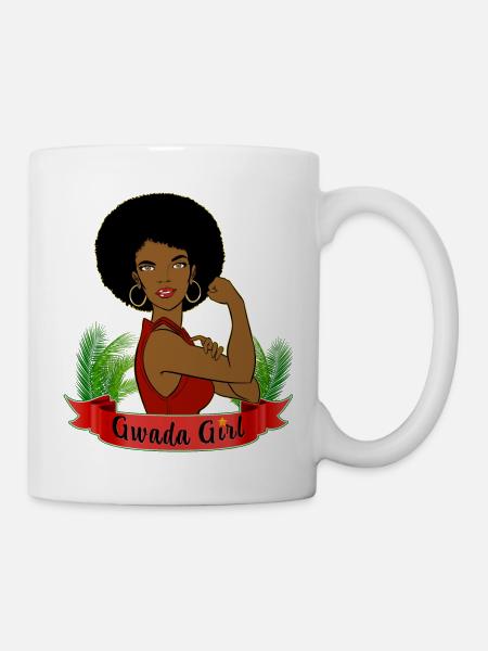 Gwada Girl Guadeloupe Drapeau - Mug blanc - blanc