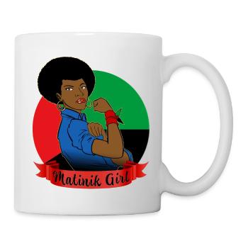 Matinik Girl Femme Forte Drapeau Martinique - Mug blanc - blanc - Droite